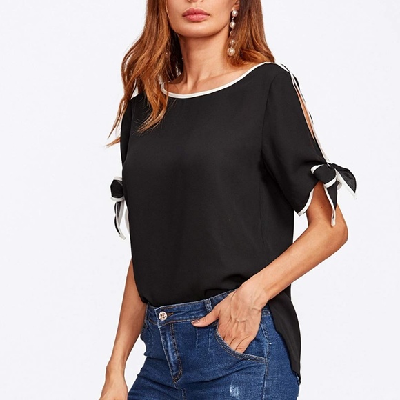 Black blouse for women - Picture 2 of 6